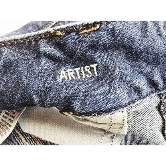 American Eagle Outfitters Size 8 Regular Women 25" Inseam Artist Crop Blue Jeans - Picture 6 of 13